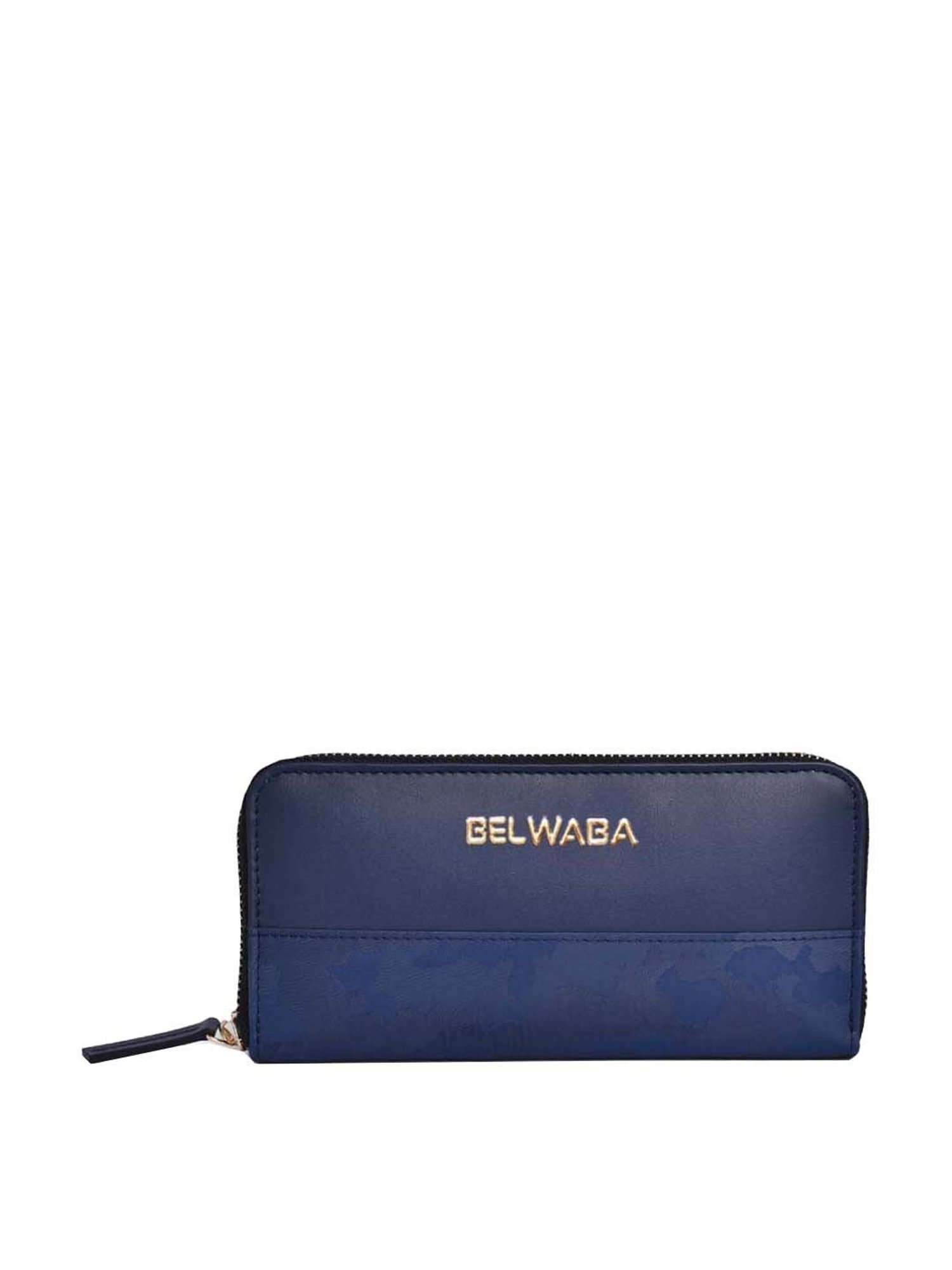 BELWABA Navy Printed Zip Around Wallet for Women