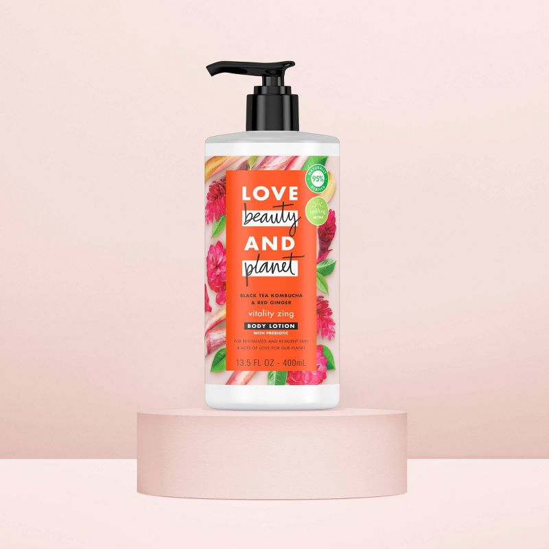 Love Beauty and Planet Vitality Zing Black Tea Kombucha & Red Ginger Lotion - 13.5oz