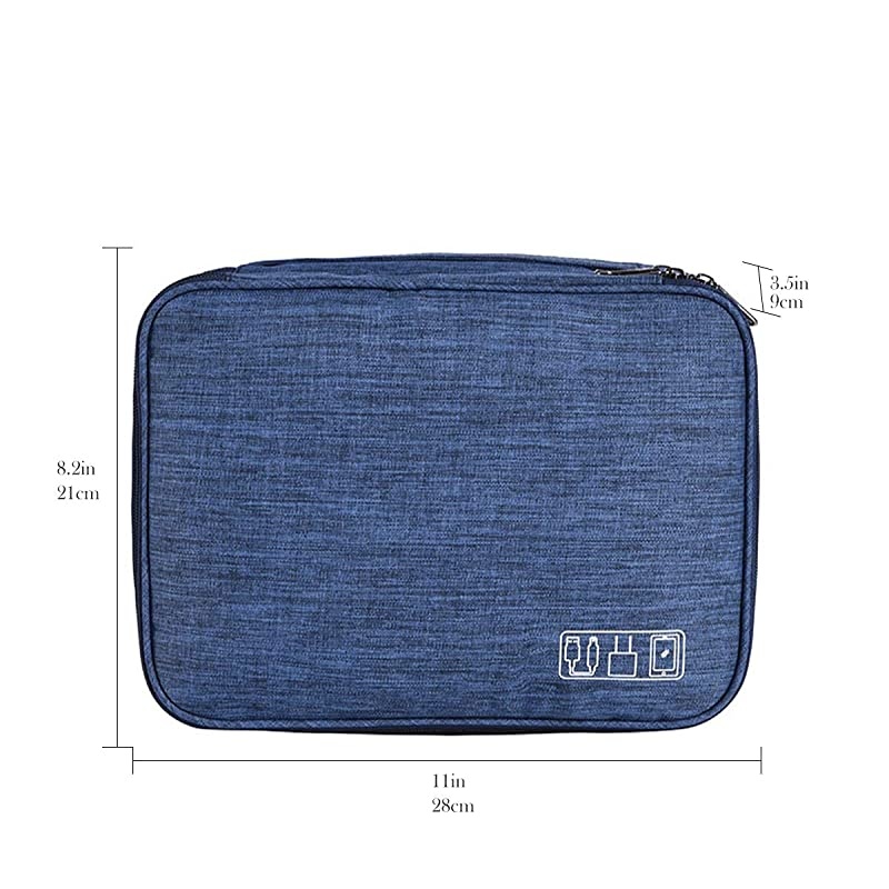 Cable orgnaizer Electronics Organizer Bags for USBCharger 3 Layer Cyan