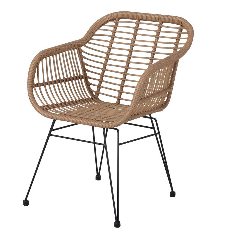 3pc Outdoor Wicker Bistro Set with Cushions - Nicole Miller