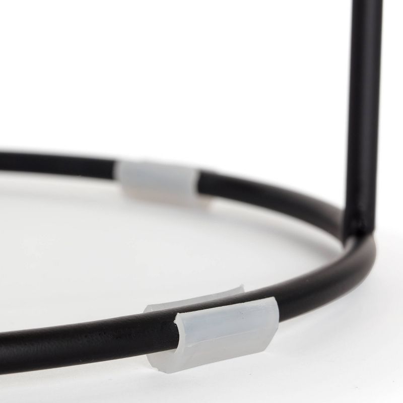 Leone Velvet Upholstered Vanity Stool Black/Gray - Adore Decor