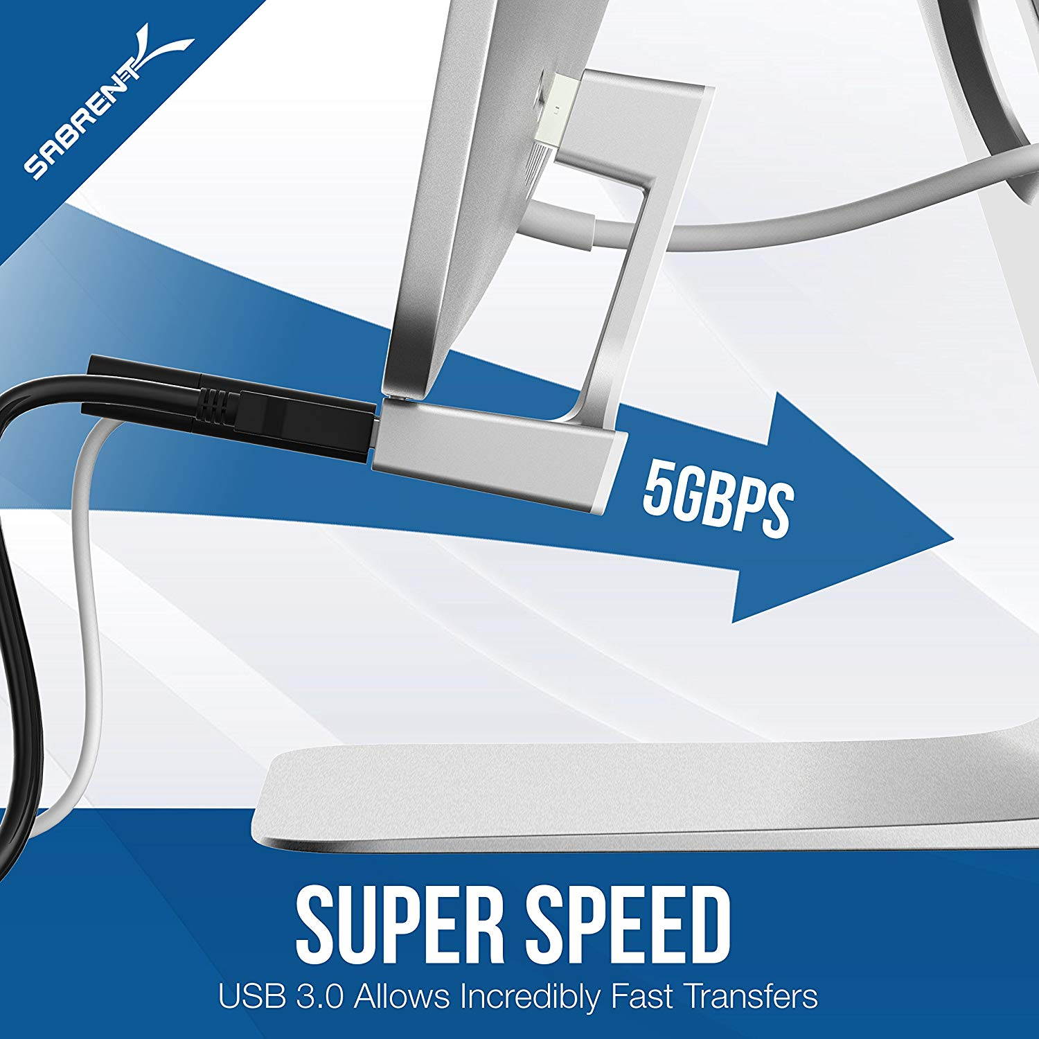 Sabrent 4-Port USB 3.0 Hub For iMac Slim Unibody (HB-IMCU)