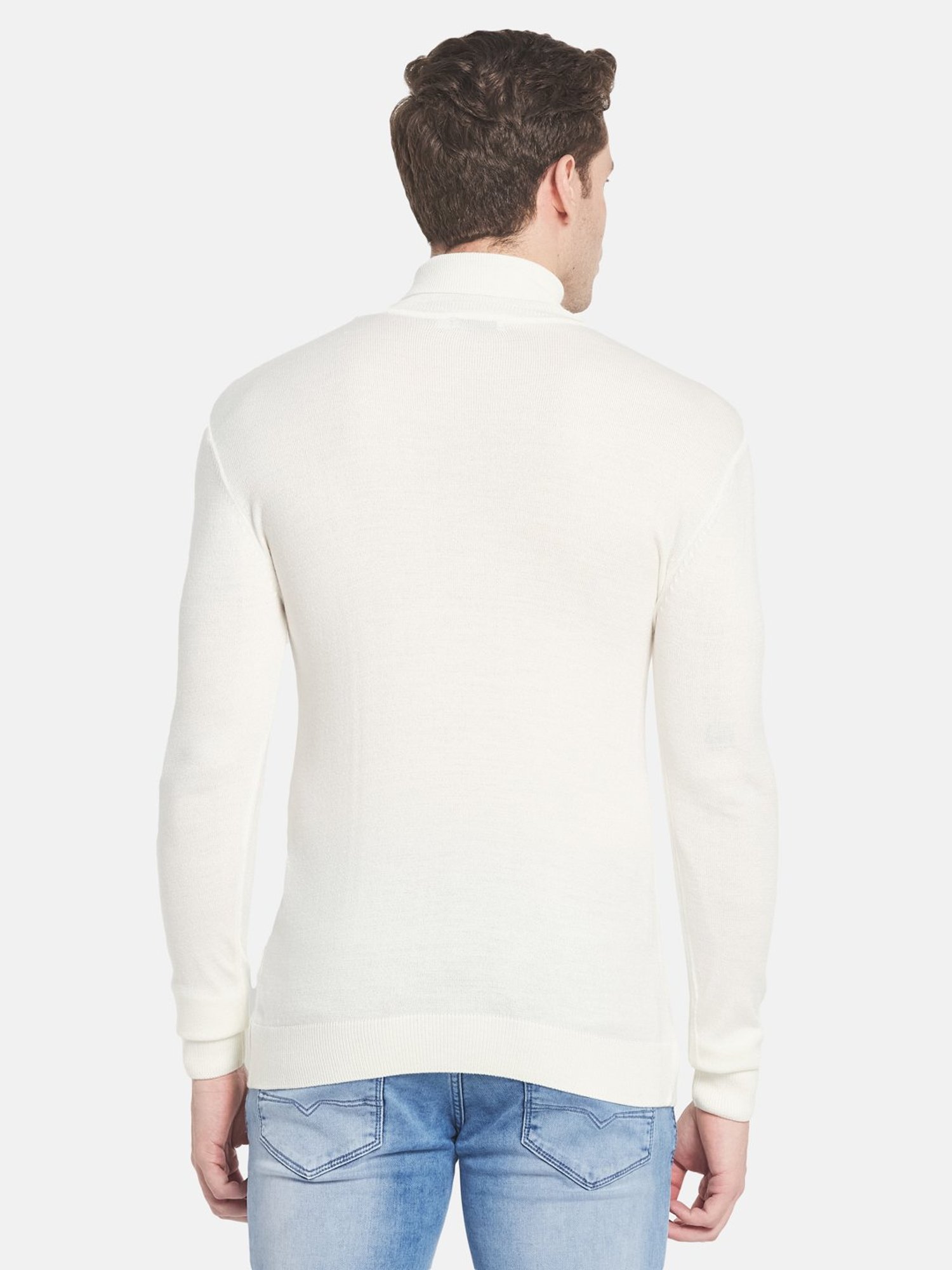 Mettle White Regular Fit Sweater