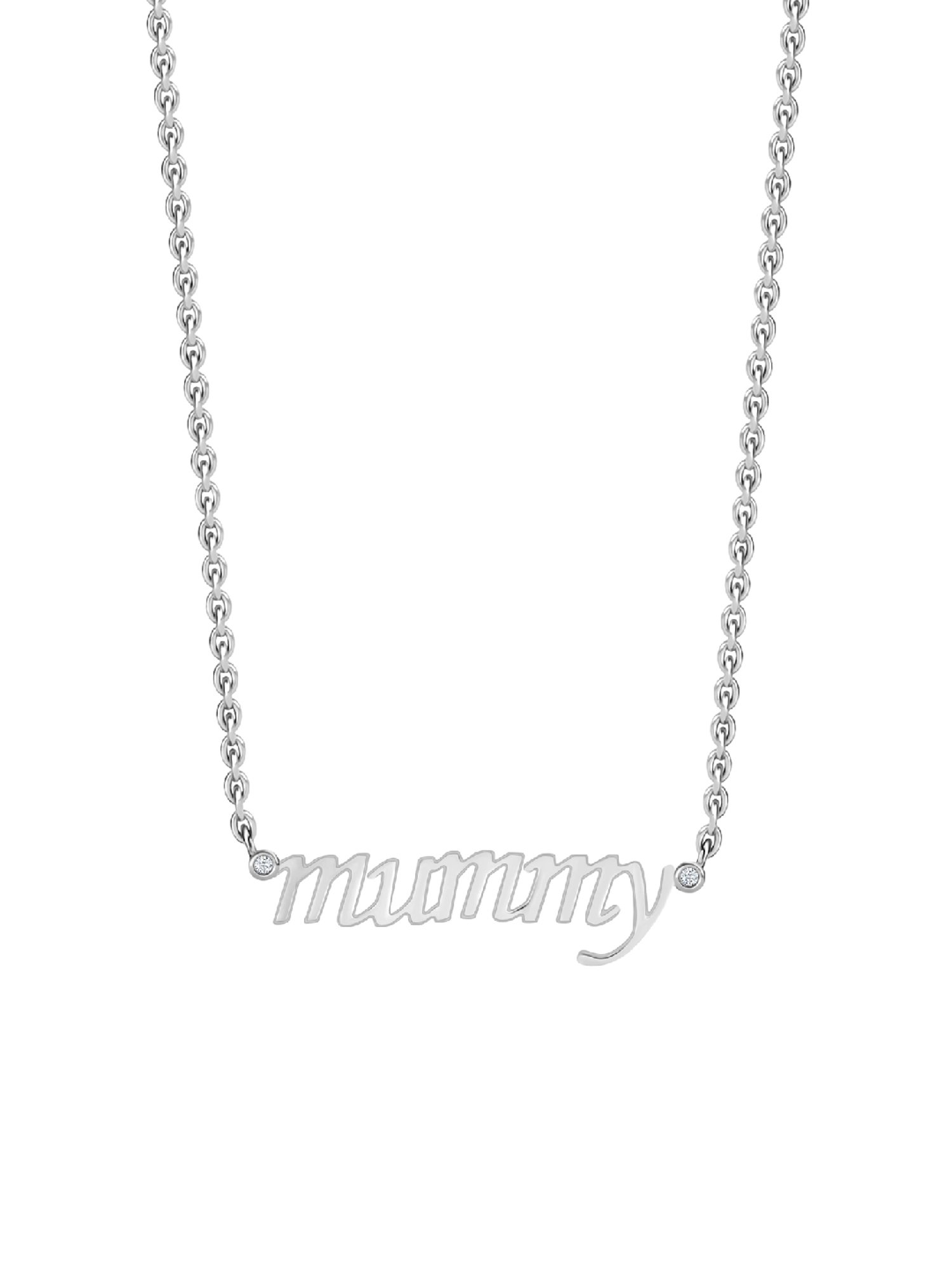 Ornate Jewels 925 Silver AAA Grade American Diamond MUMMY Pendant with 18-inch Chain