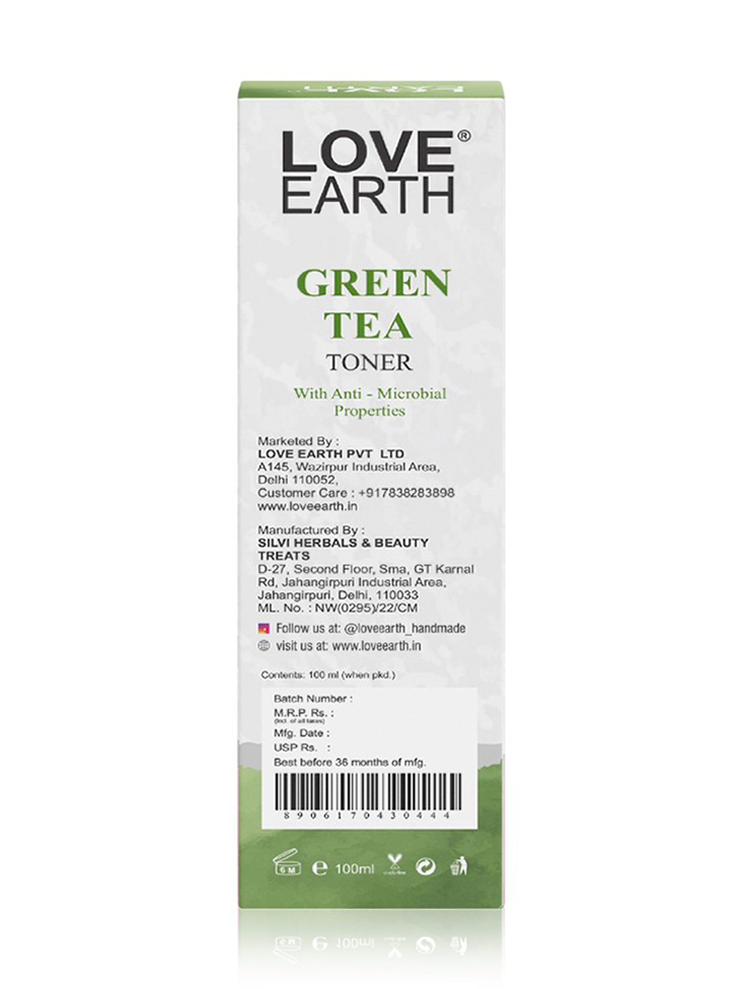 Love Earth Green Tea Toner - 100 ml