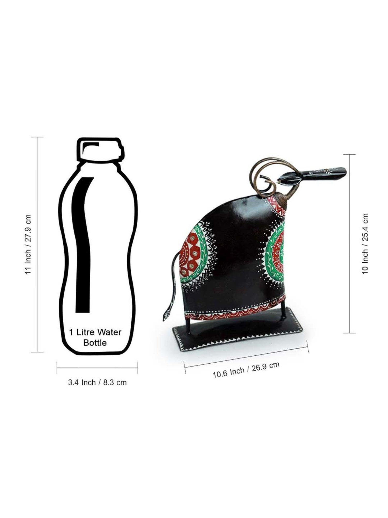 ExclusiveLane 'Festive Oxen' Black Iron Decorative Showpiece - Set of 2