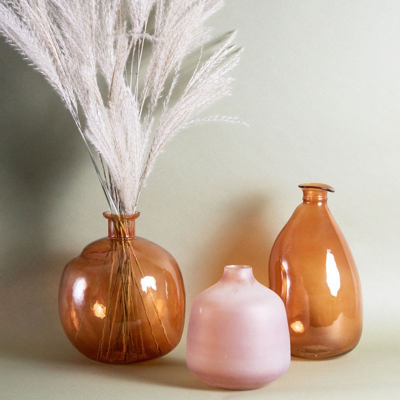 Frosted Orange Glass Vase - Foreside Home & Garden