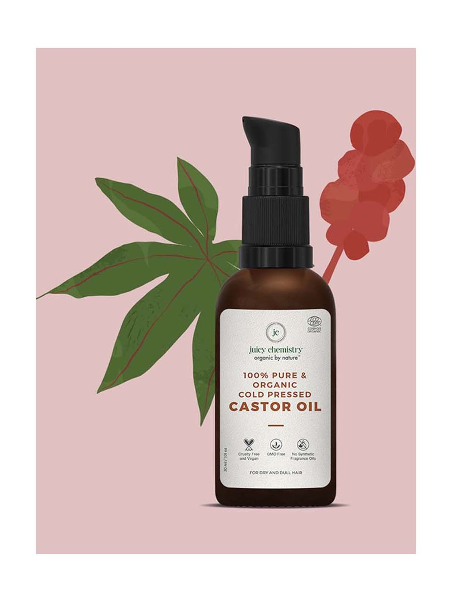 Juicy Chemistry Castor Cold Pressed Carrier Oil - 30 ml