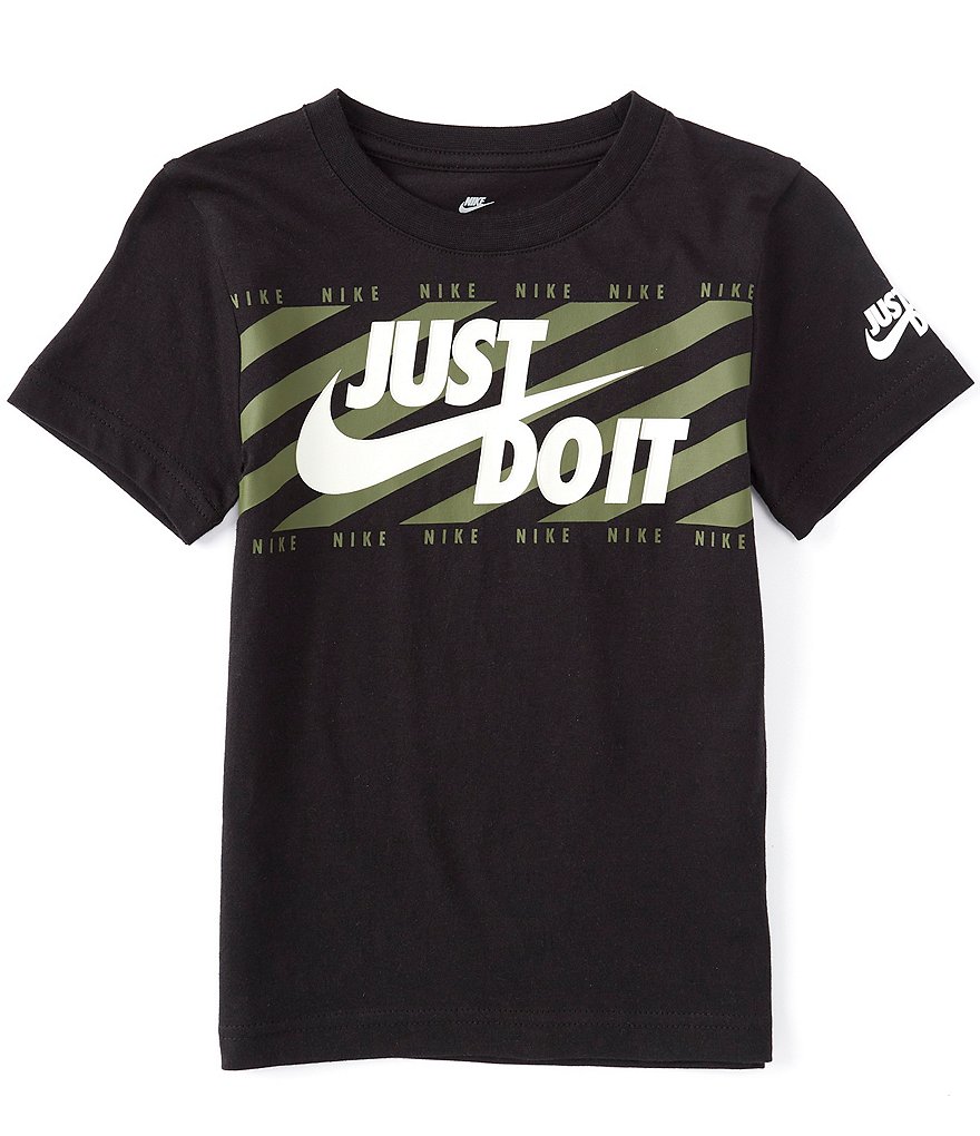 Nike Little Boys 2T-7 Short-Sleeve Swoosh AOP Block Logo Tee