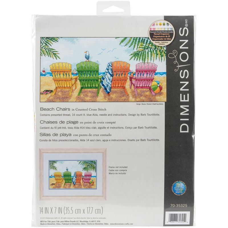 Dimensions Counted Cross Stitch Kit 7"X14"-Beach Chairs (14 Count)