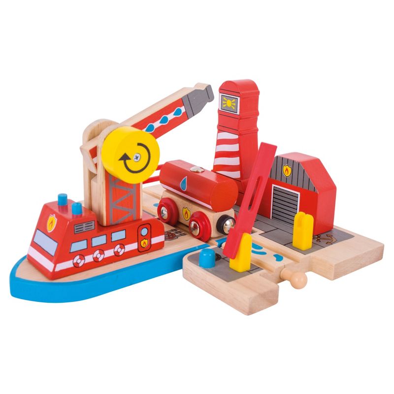 Bigjigs Rail Fire Sea Rescue Wooden Railway Train Set Accessory
