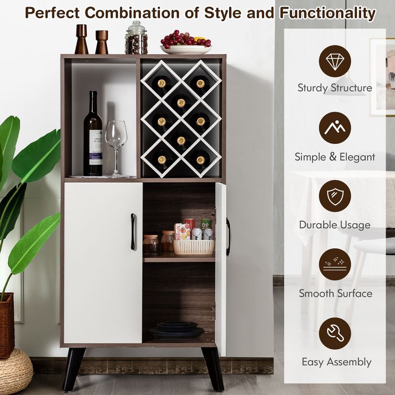 Naples Side Board White/Dark Brown - Chique