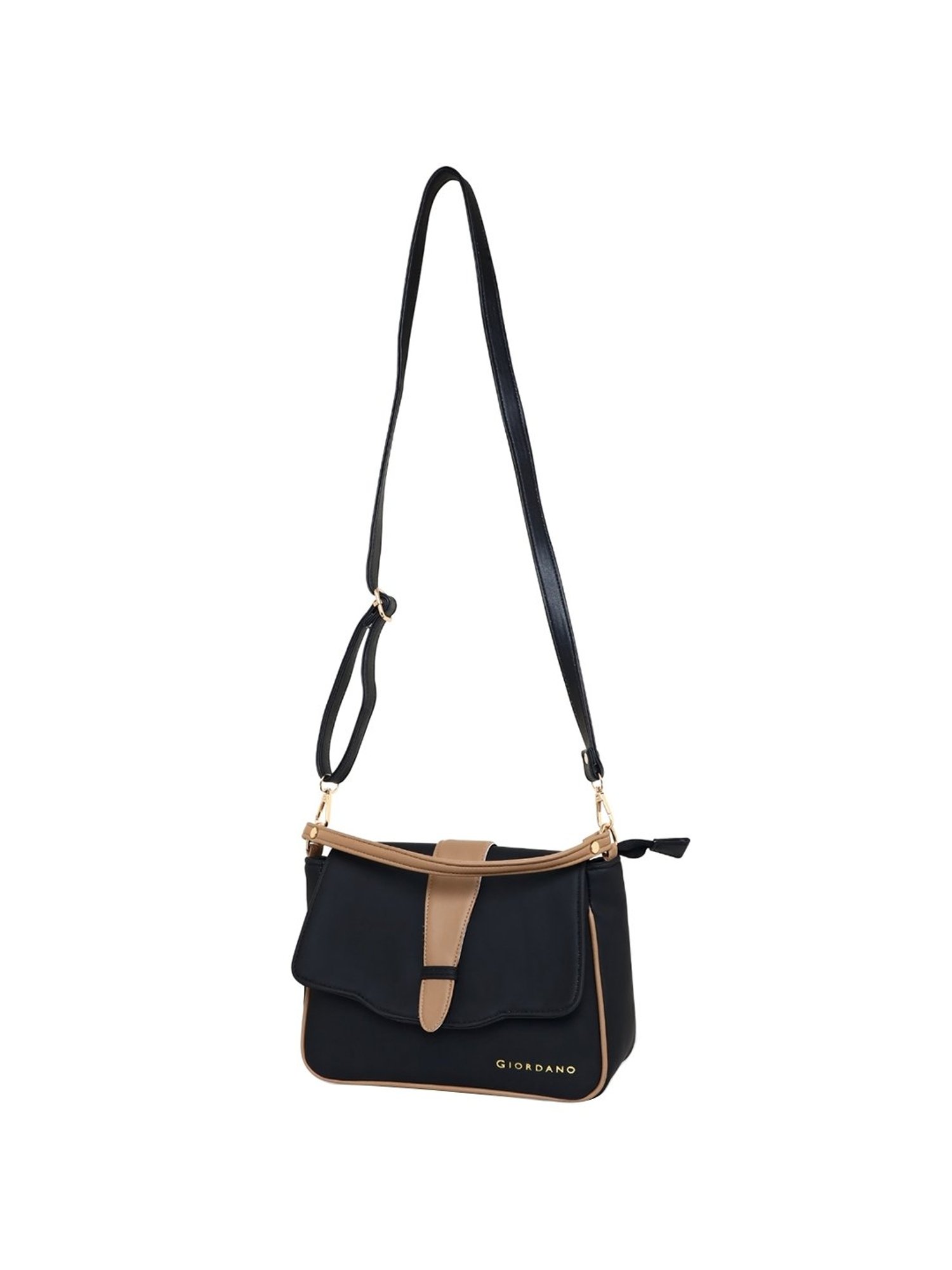 Giordano Black Solid Large Sling Handbag