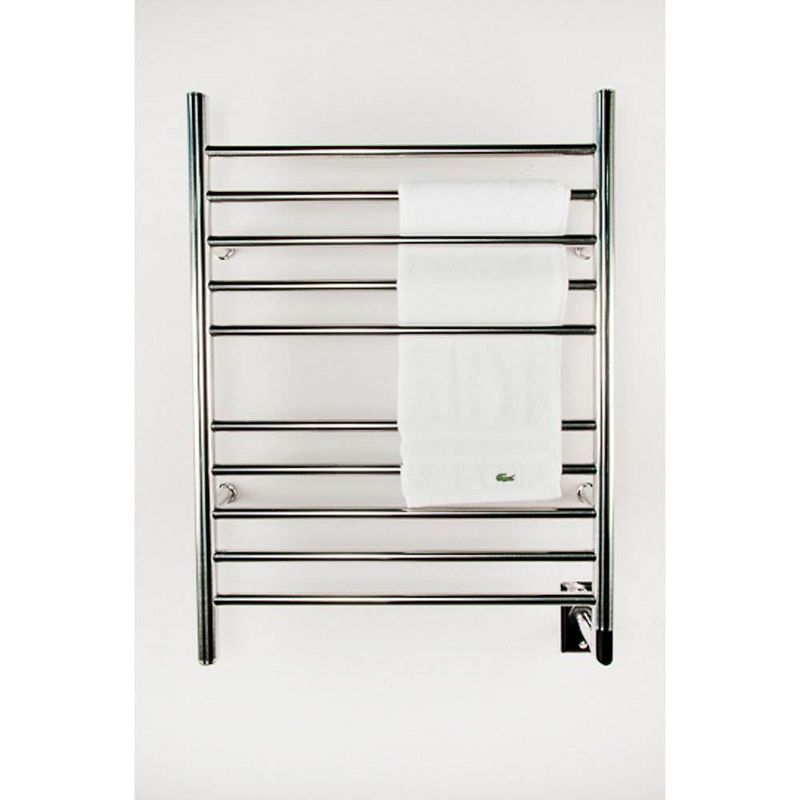 Amba Radiant Hardwired Straight 10 Bar Electric Bathroom Towel Warmer, Polished