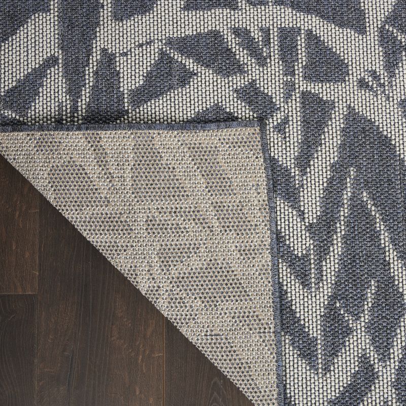 5'3"x7'3" Rectangle Indoor and Outdoor Leaf Area Rug Beige - Nourison