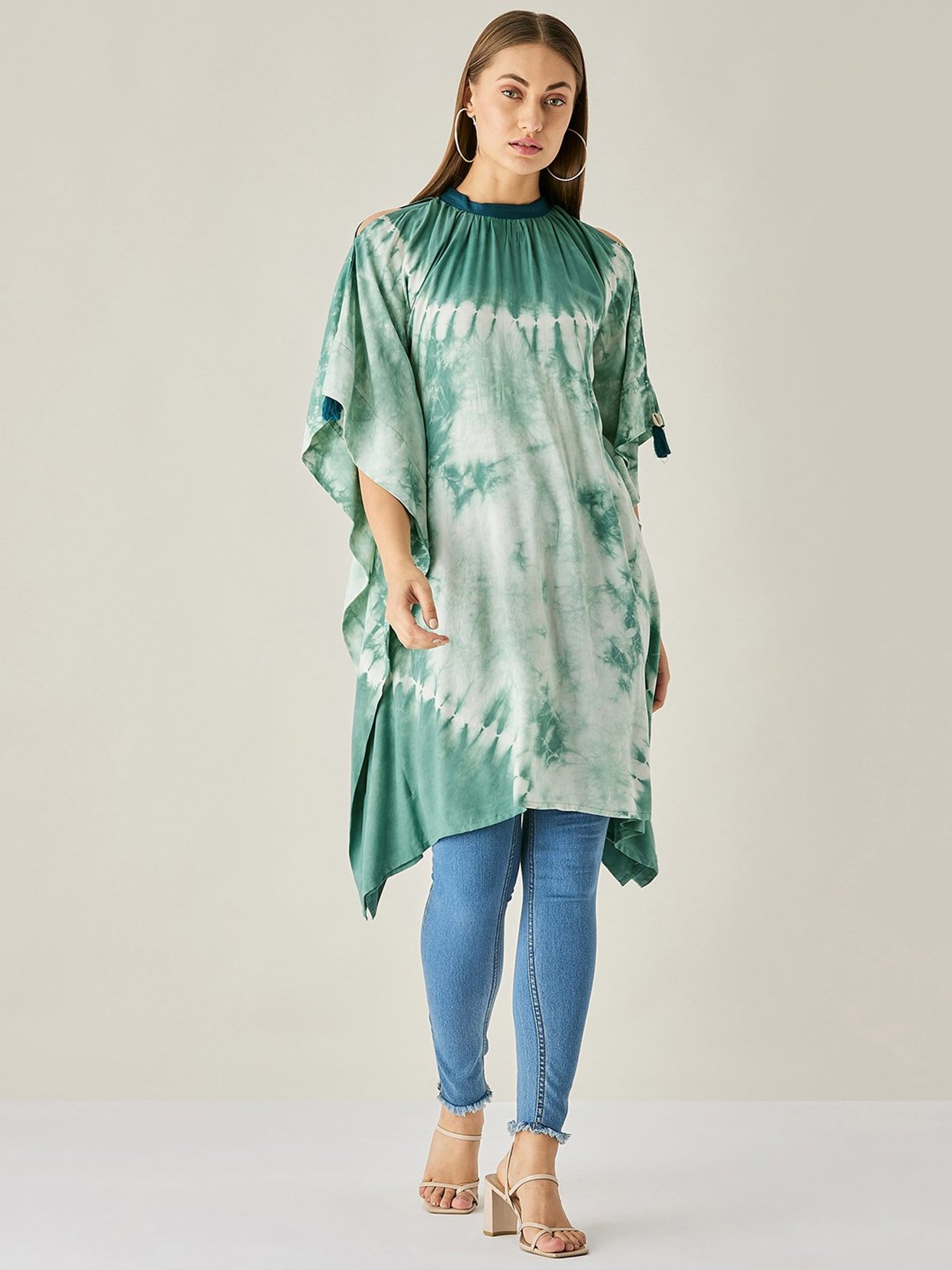 The Kaftan Company Green Tie-Dye Kaftan Top