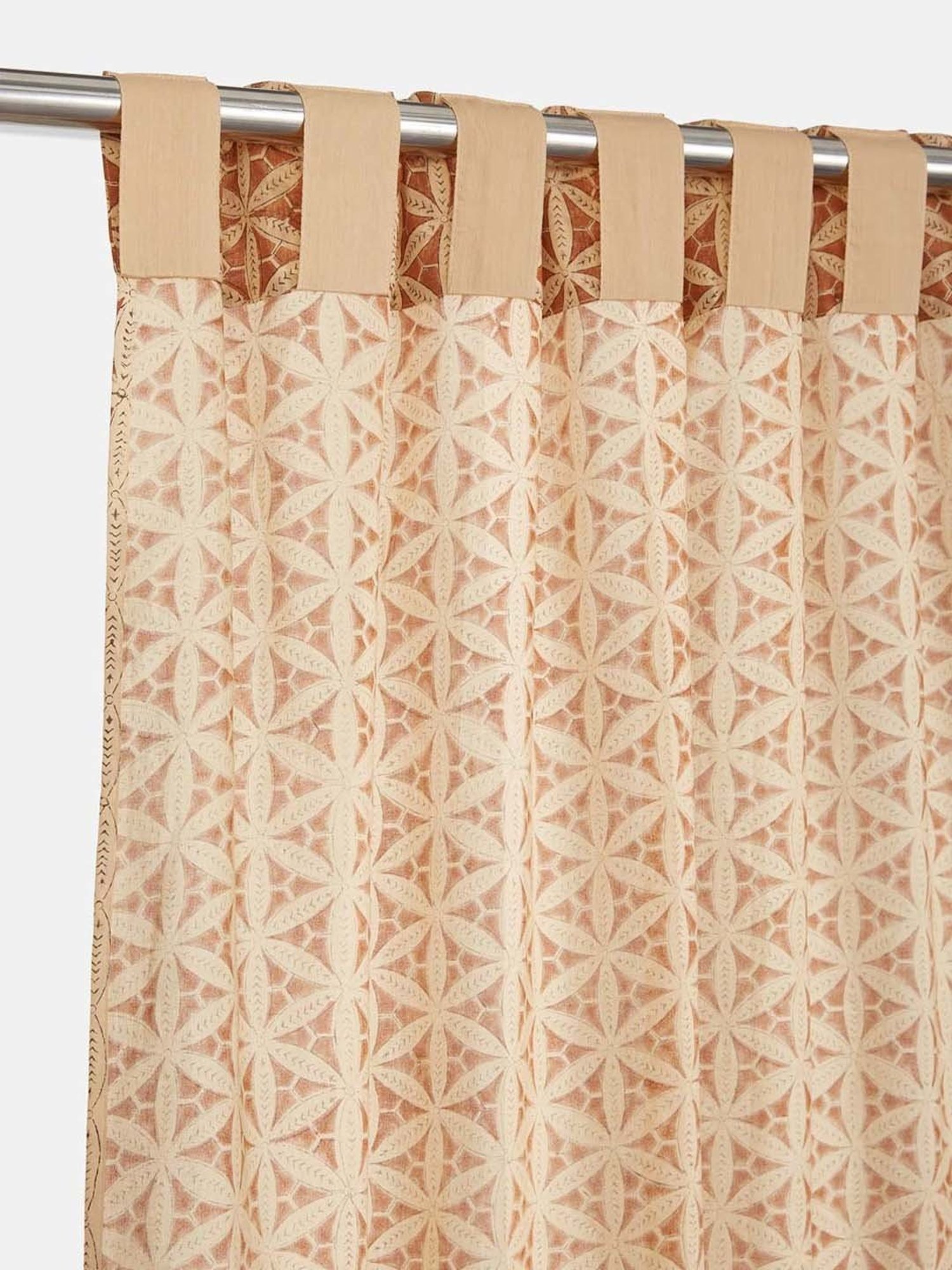 Fabindia Home Karwan Rust 62 GSM Cotton Curtain - 5 Feet