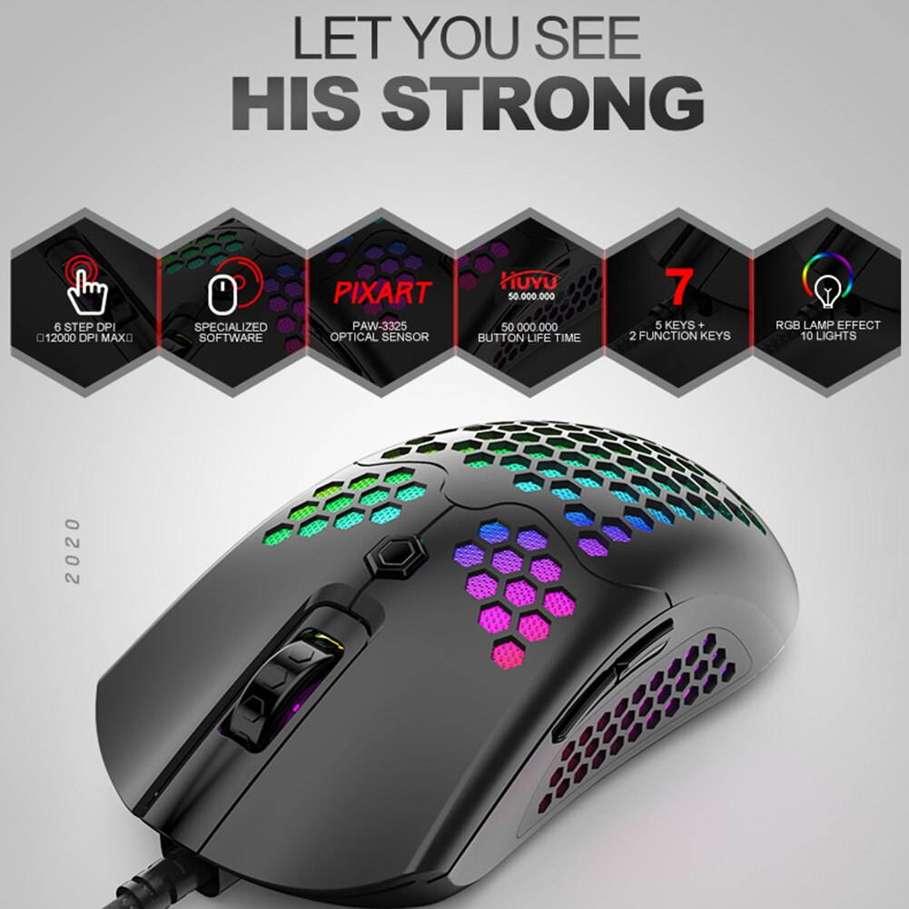 M5 Gaming Mouse 12000 DPI RGB USB Mice for Gamer USB Computer Wried Optical Mice for Computer