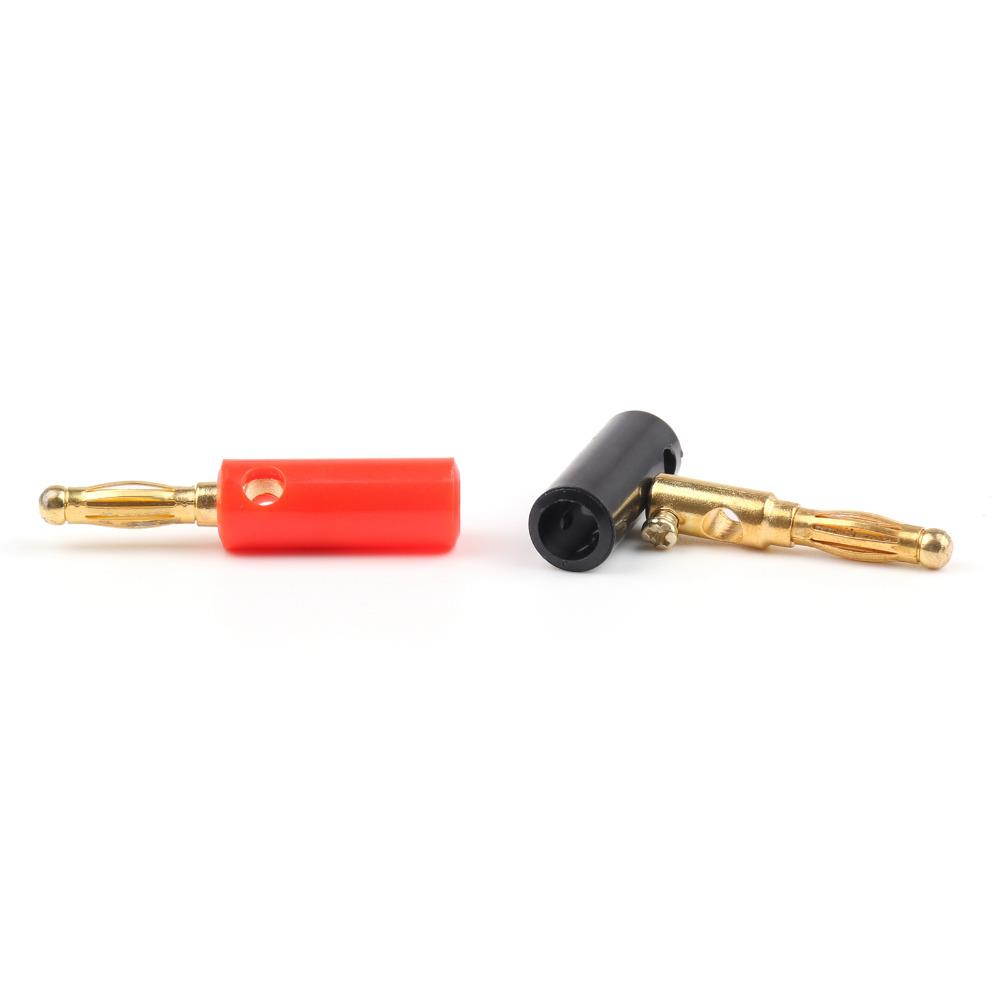 Hot Sale 20 Pcs High Quality 4mm Banana Plug Gold Plated Red Black Length 40mm Connector