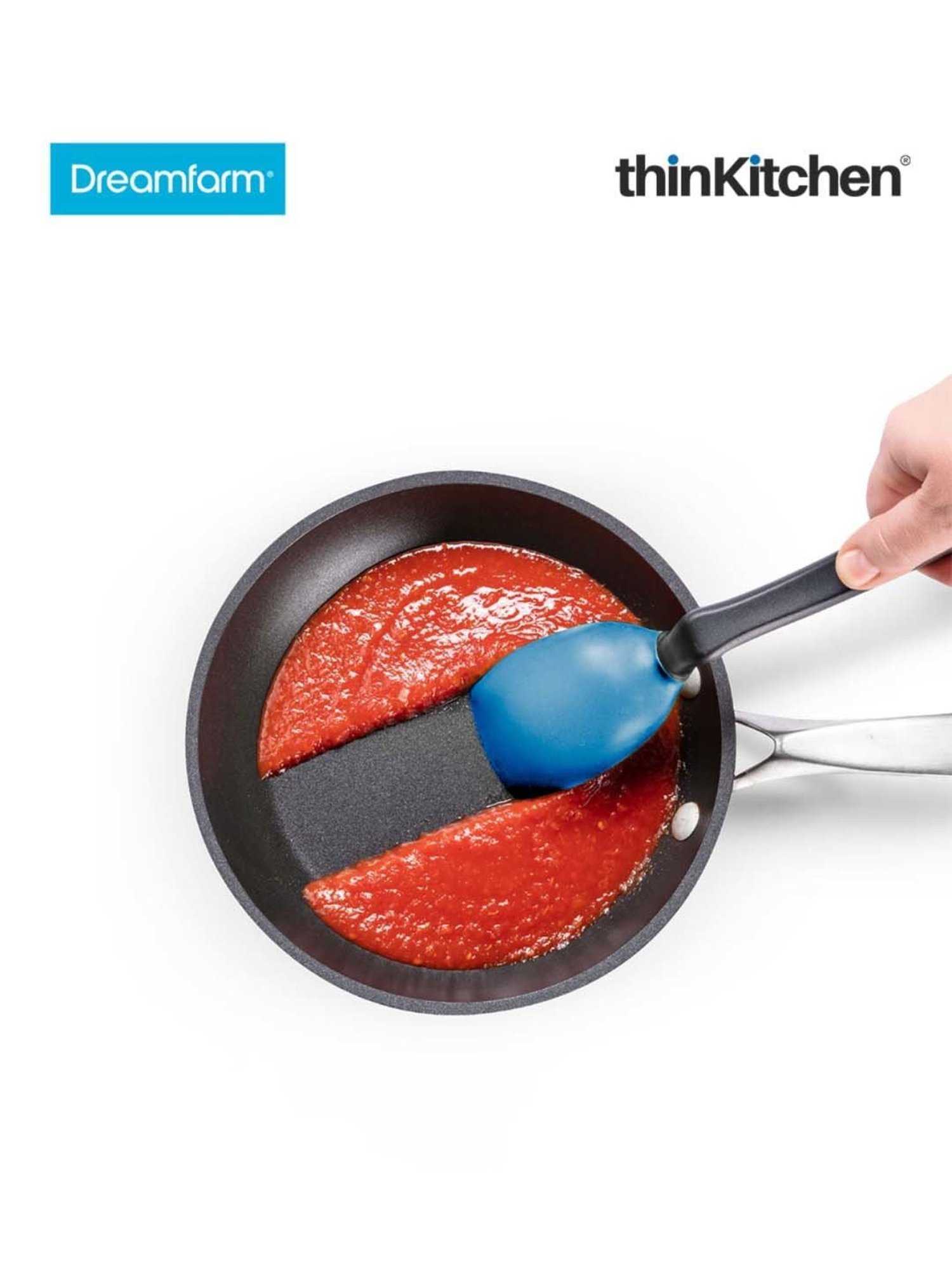 Dreamfarm Blue Nylon Supoon Sit Up Scraping & Cooking Spoon With Measuring Lines