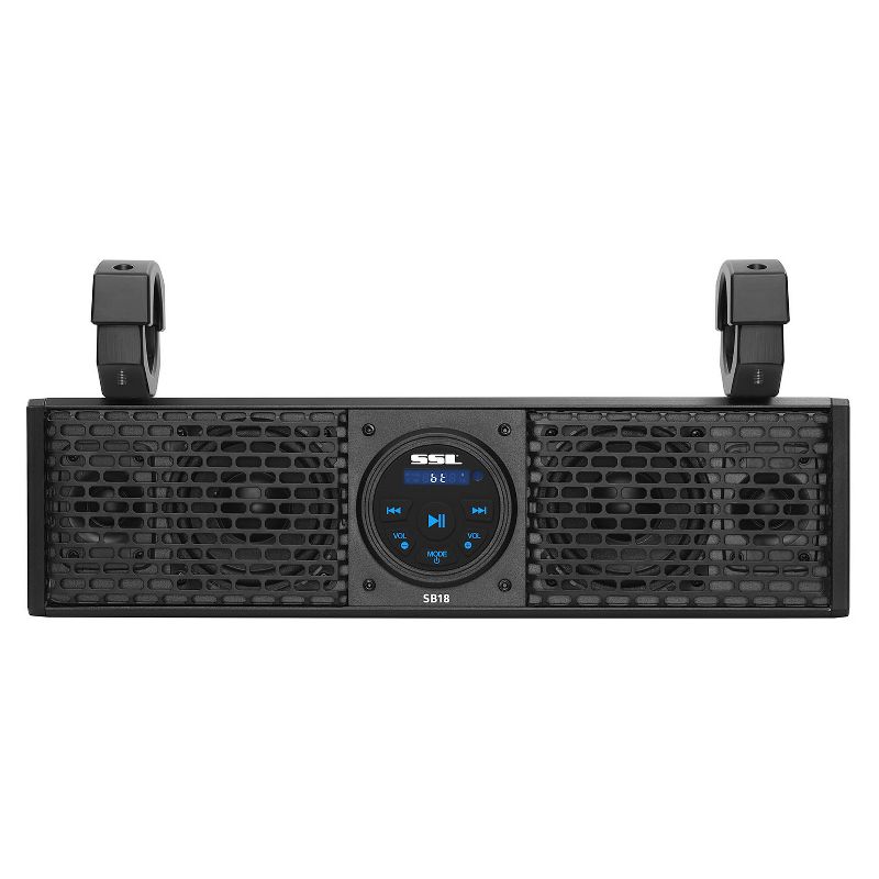 Sound Storm Weatherproof 18 Inch Class A/B Portable Audio System Bluetooth MP3 Smartphone Sound Bar Speaker with Wireless Remote and ATV/UTV Clamps