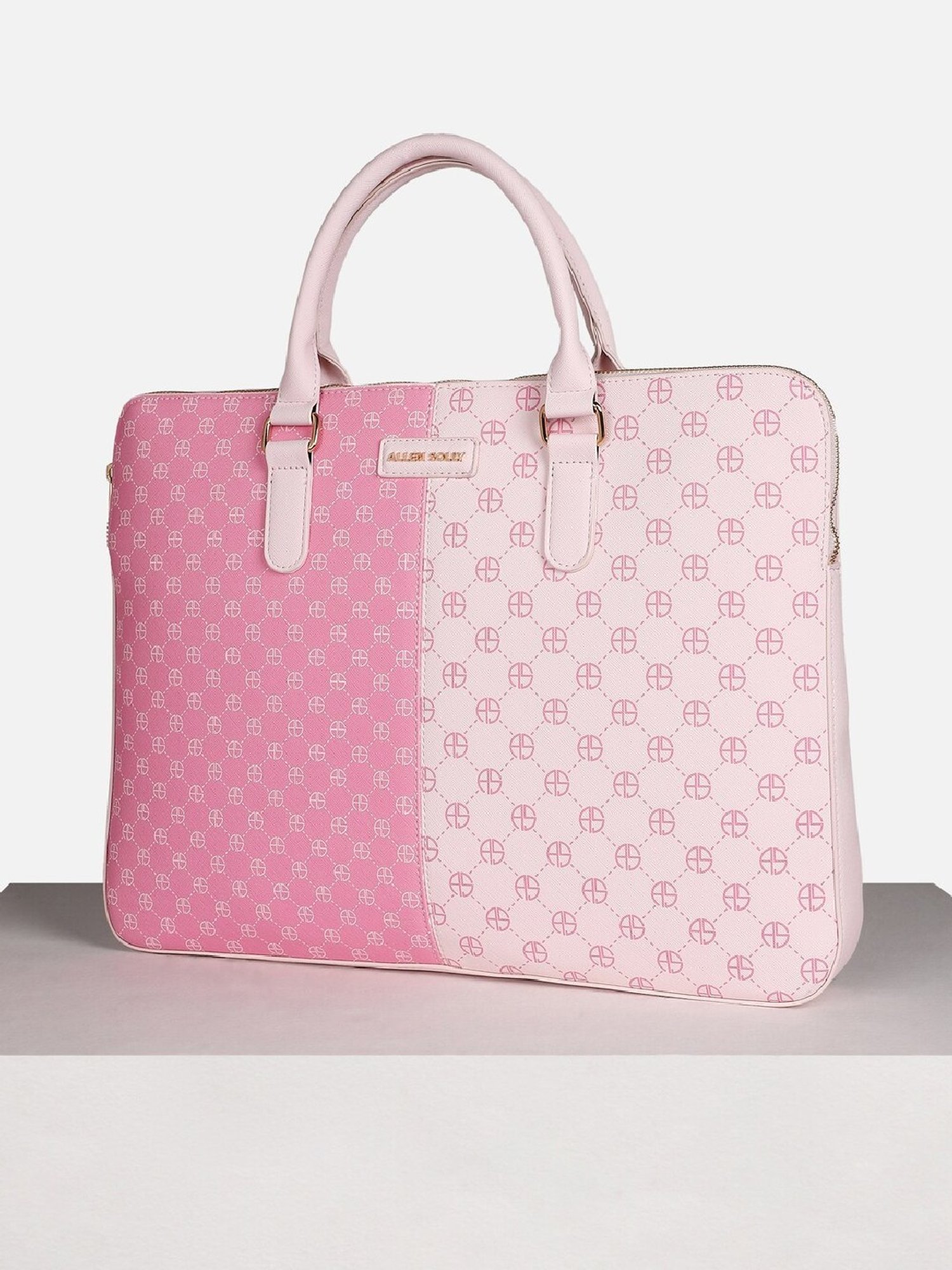 Allen Solly Pink PU Laptop Messenger Bag