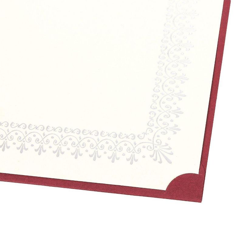 12-Pack Certificate Holder, Diploma Cover for Letter Size Award & Certificates, Red, Silver Foil, 11.2" x 8.8"