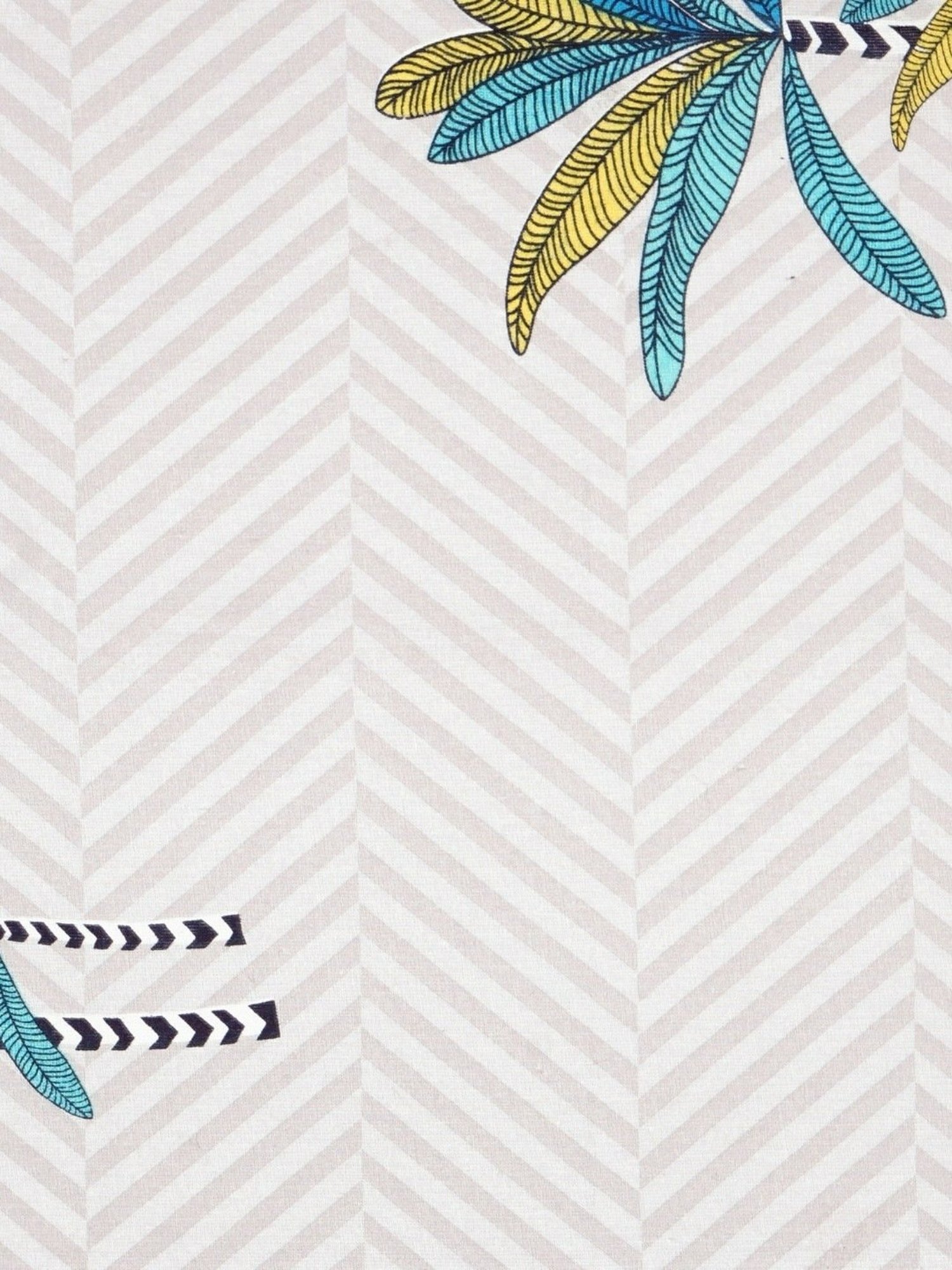 SEJ by Nisha Gupta Abstract Blue 144 TC Cotton Double Bed Sheet with 2 Pillow Covers