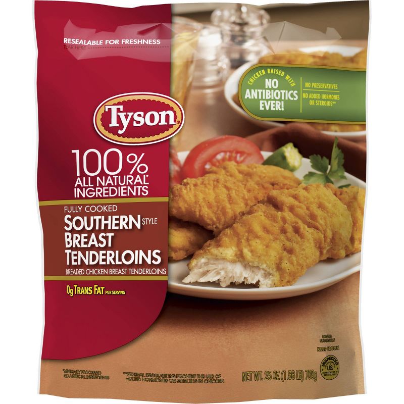 Tyson All Natural Southern Breast Tenderloins - Frozen - 25oz