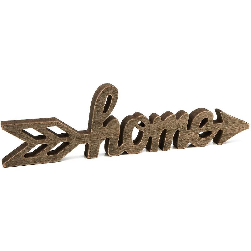 Wood Home Sign, Wooden Arrow (12 x 3 x 0.6 In)