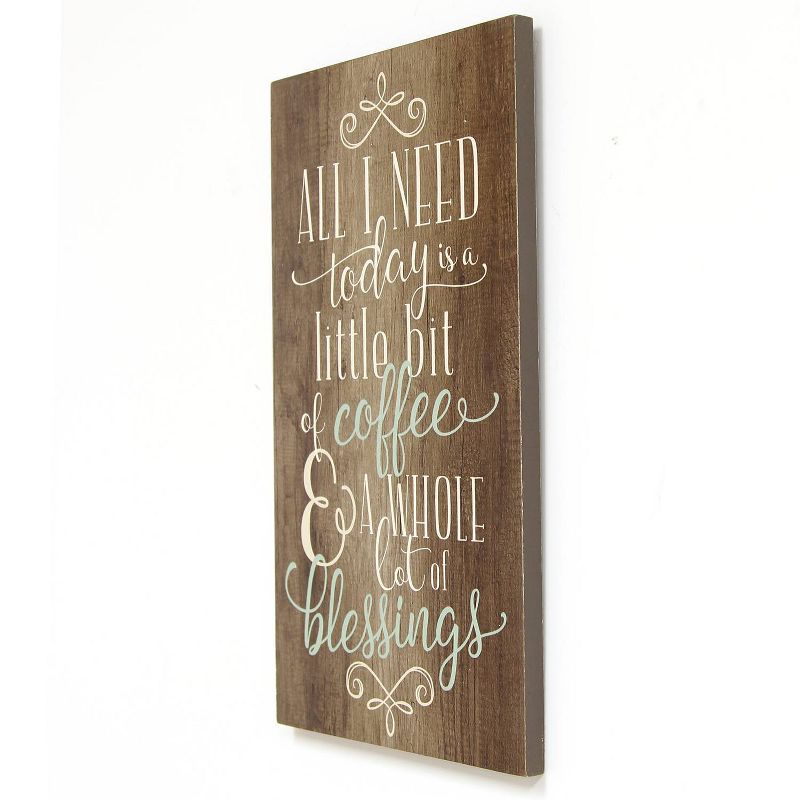 8" x 14" Coffee and Blessings Wall Art Brown - Stratton Home Décor