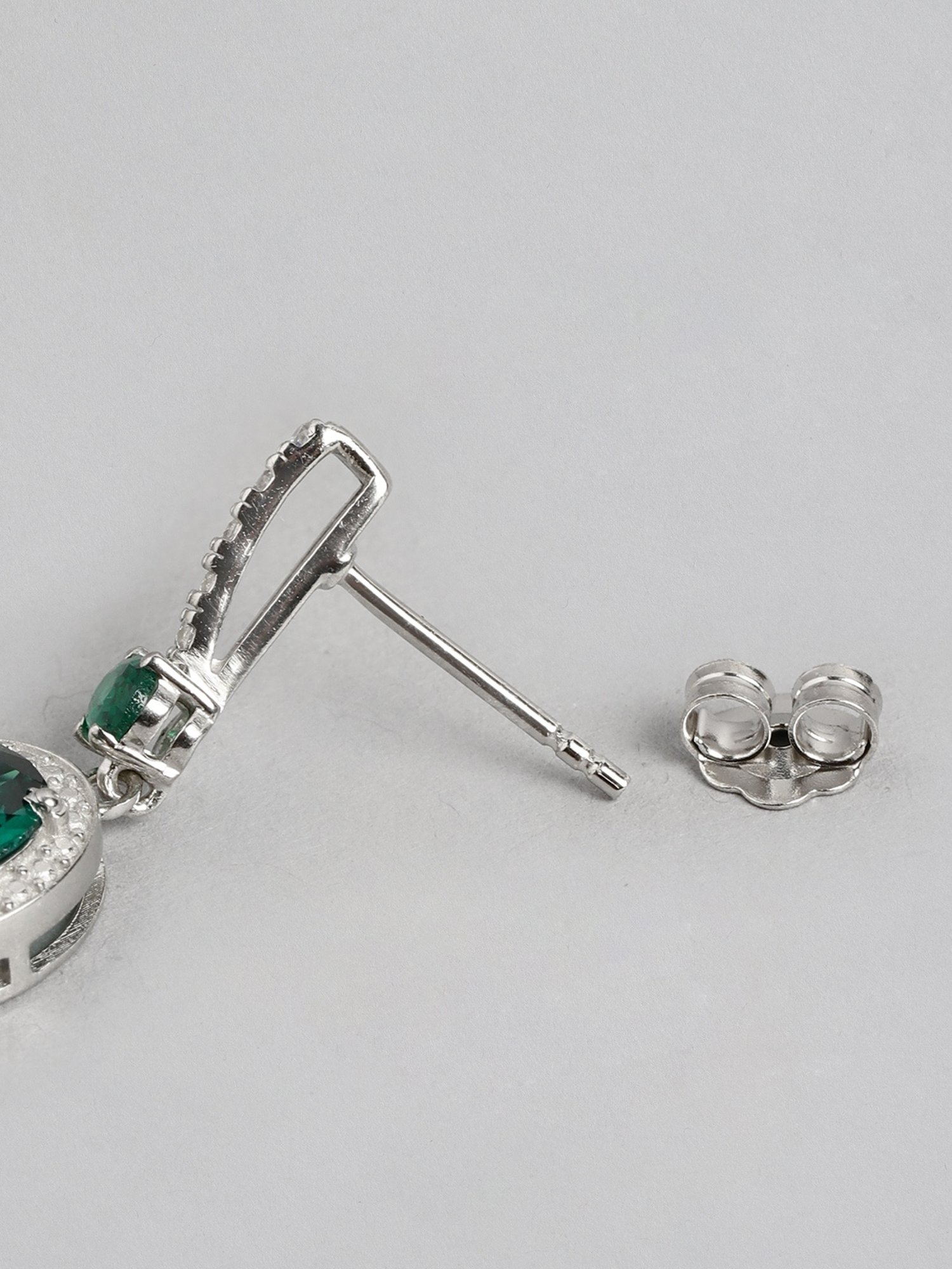 Zavya 925 Sterling Silver Radiant Star Rhodium Drop Earrings For Women