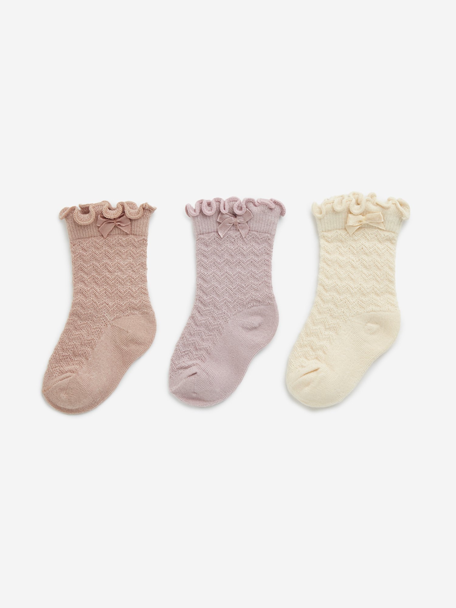 HOP Baby by Westside Multicolour Chevron Knitted Socks - Pack of 3