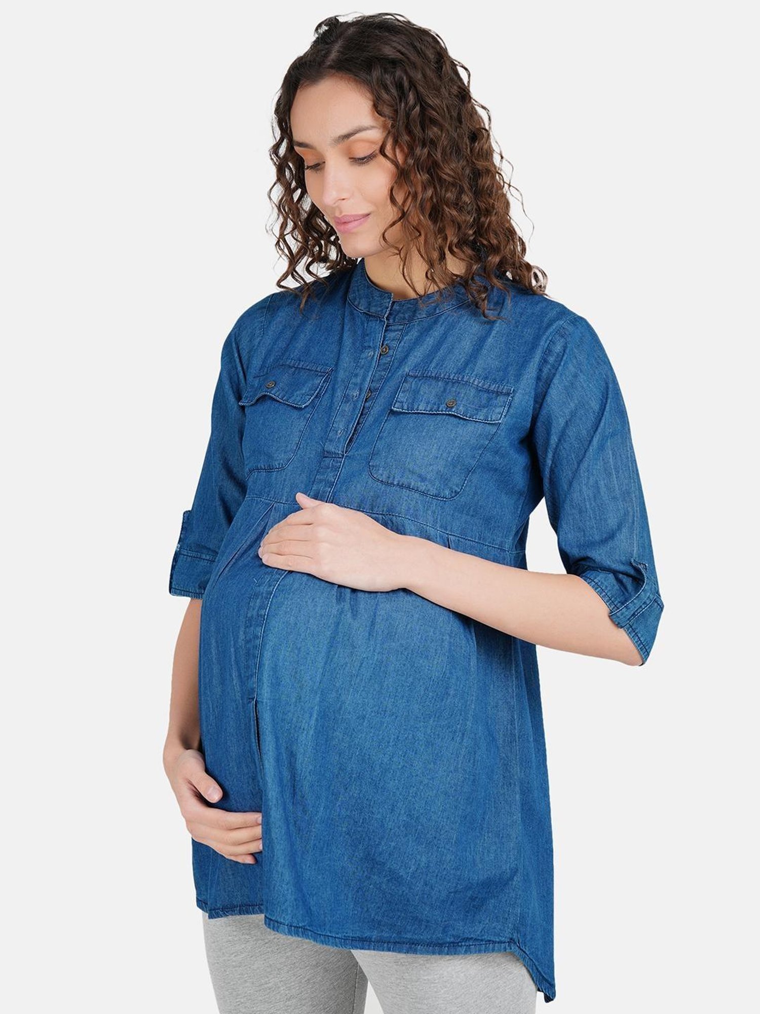 KOI SLEEPWEAR Blue Maternity Topwear
