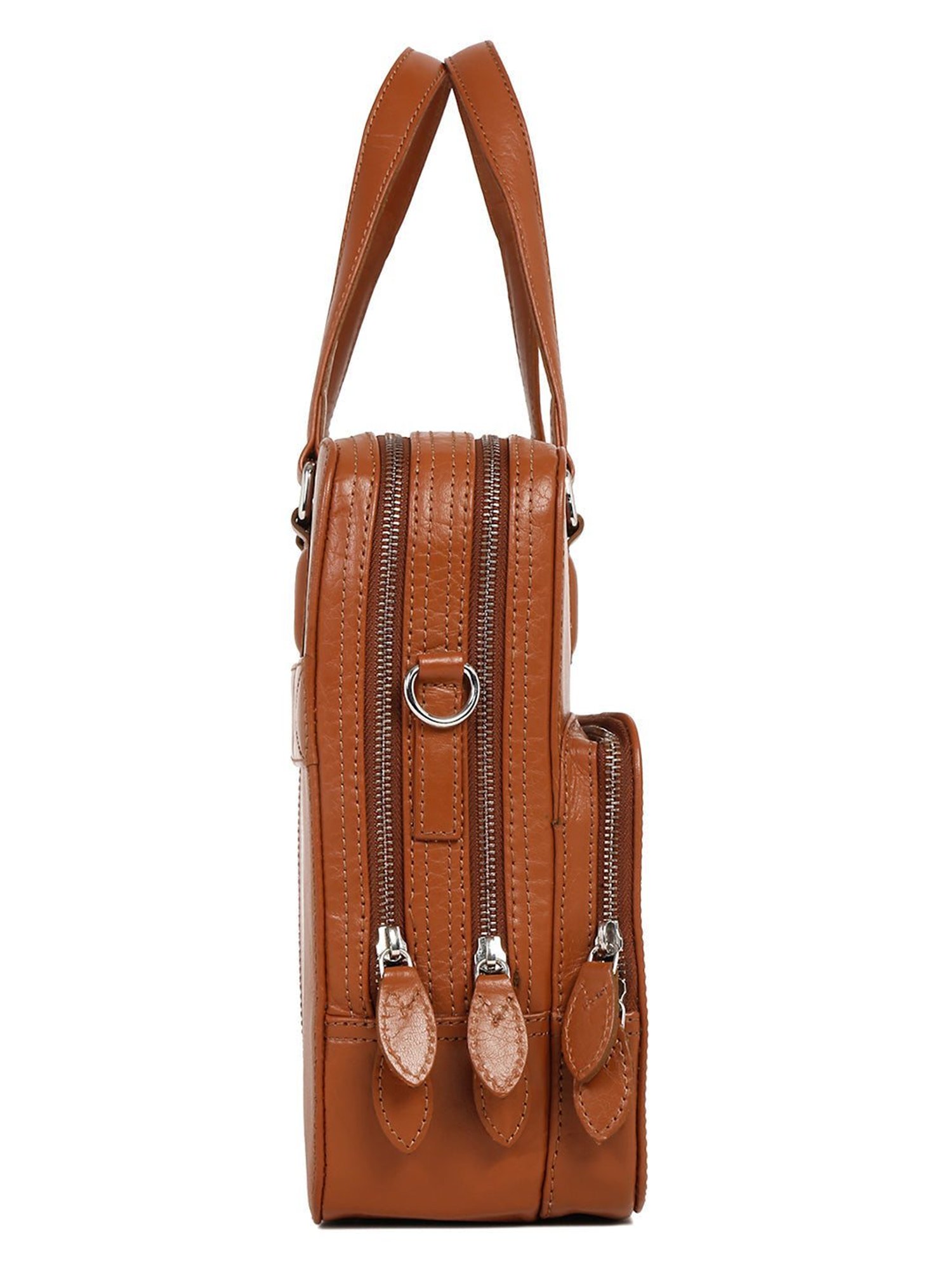 Louis Stitch Tan Leather Medium Multifunctional Executive Laptop Bag