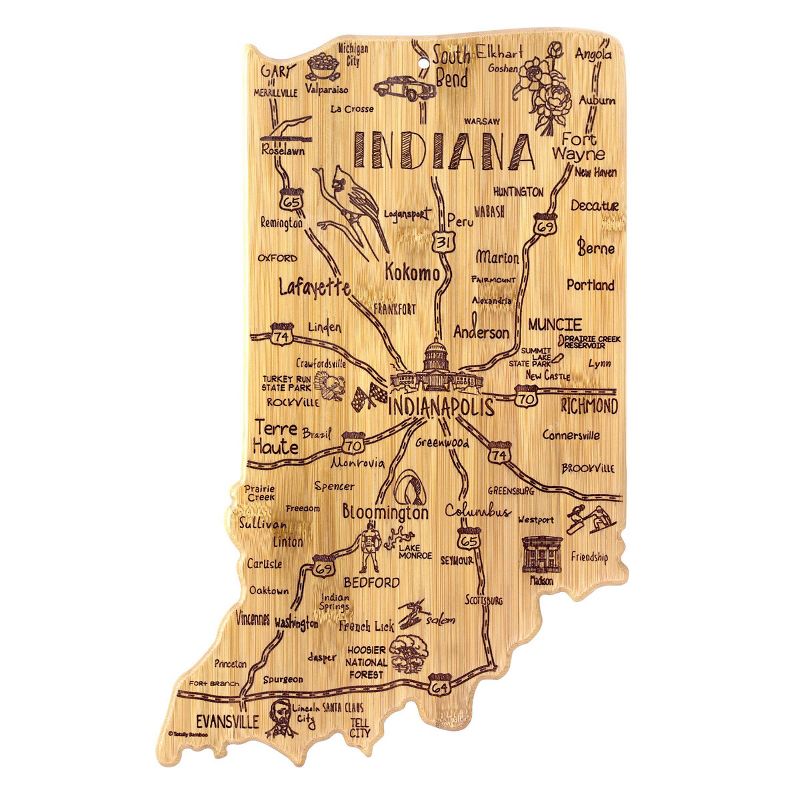 Totally Bamboo Destination Indiana Serving and Cutting Board