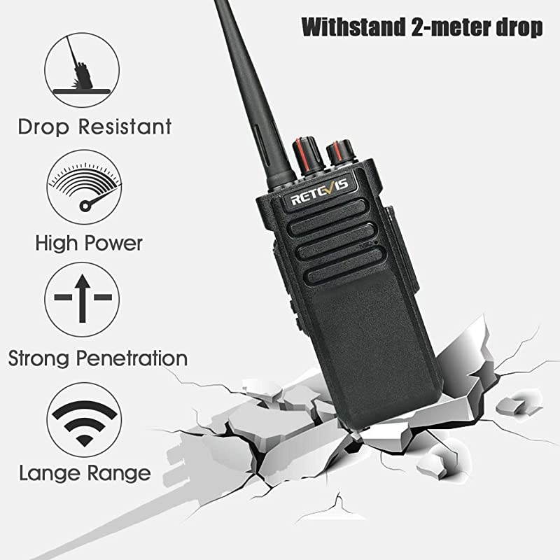 Case of 4 RT29 High Power 2 Way RadiosHeavy Duty Walkie Talkies for Adults Long RangeAnti Fall Two Way Radios with 3200mAh Battery Waterproof Speak Mic