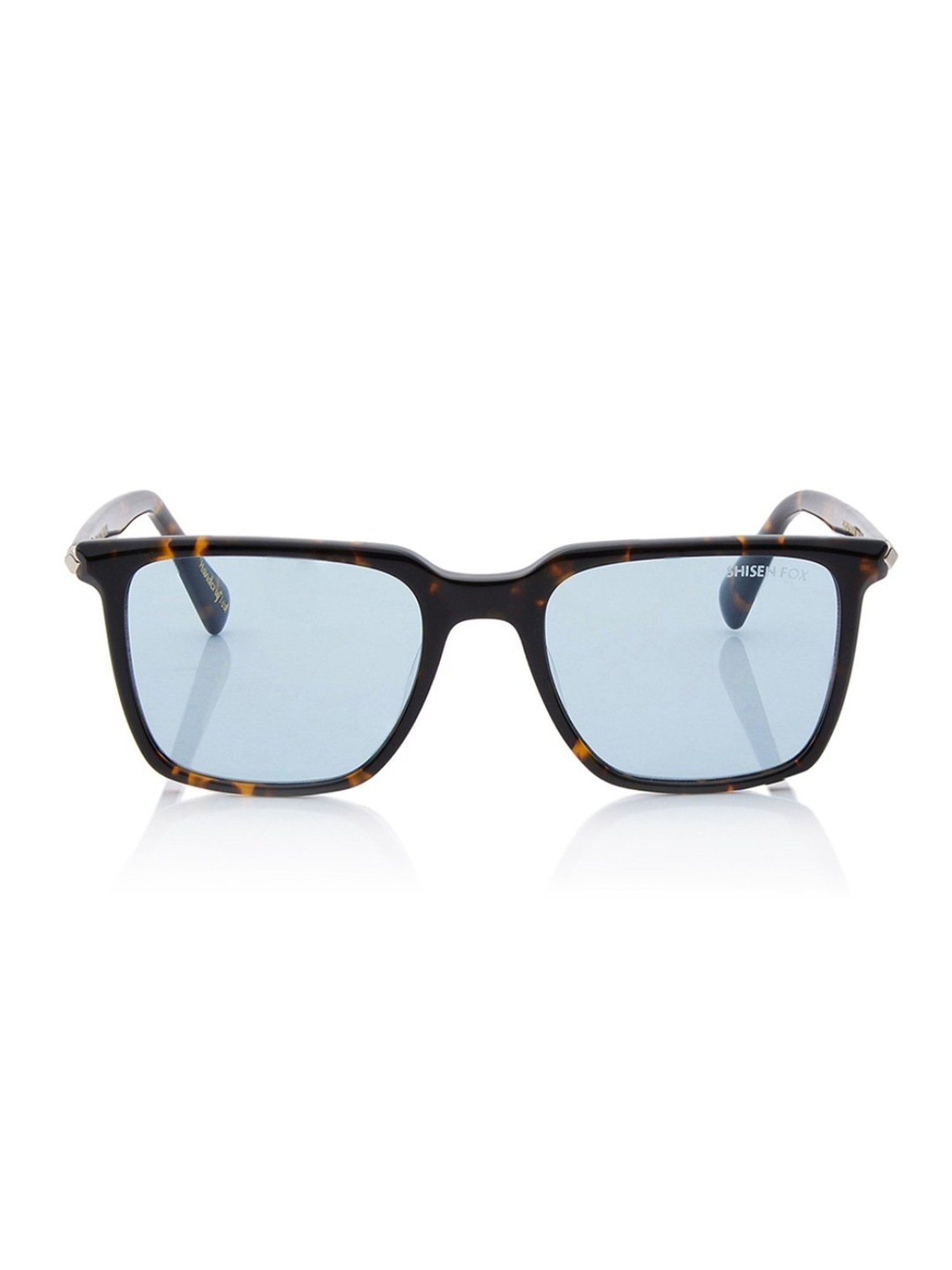 Shisen Fox Kimyou Dark Havana Square Unisex UV Protection Sunglasses -52 mm