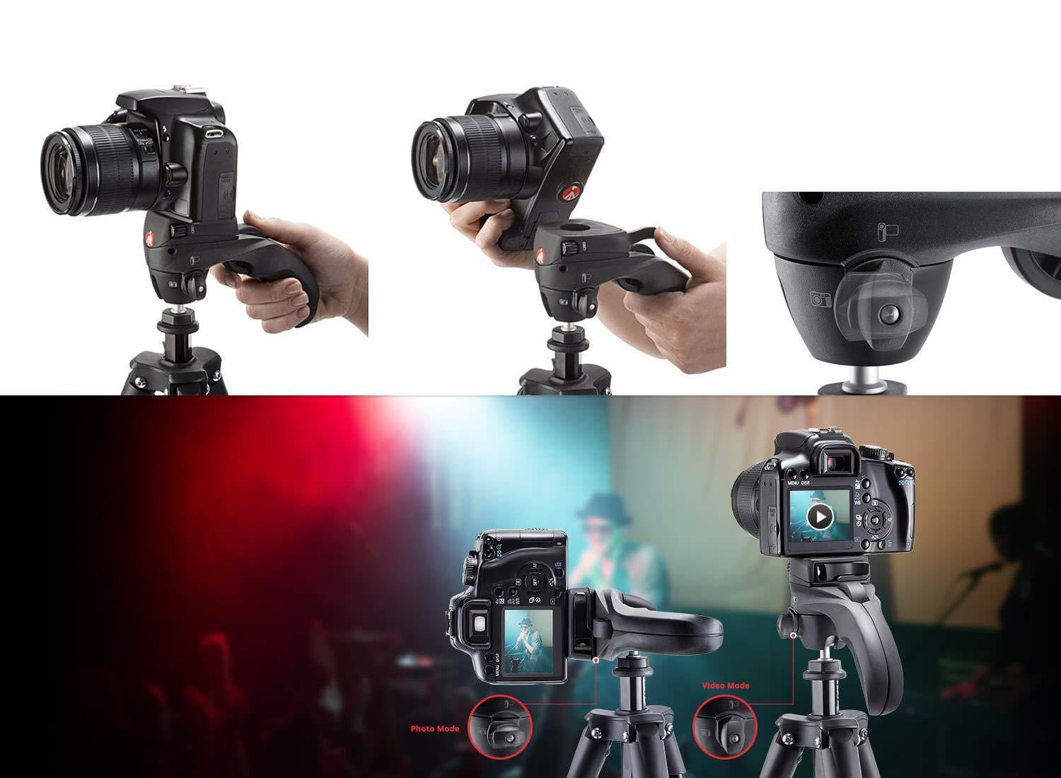 Manfrotto 5-Section Compact Action Aluminum Tripod, 3.31lbs Capacity, Black