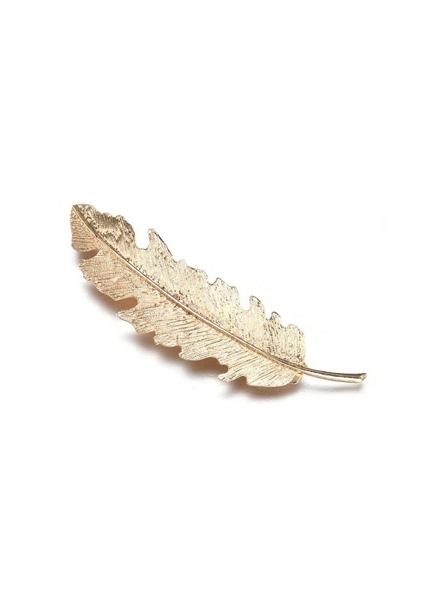 OOMPH Gold Tone Large Leaf Motif Fashion Hair Clip