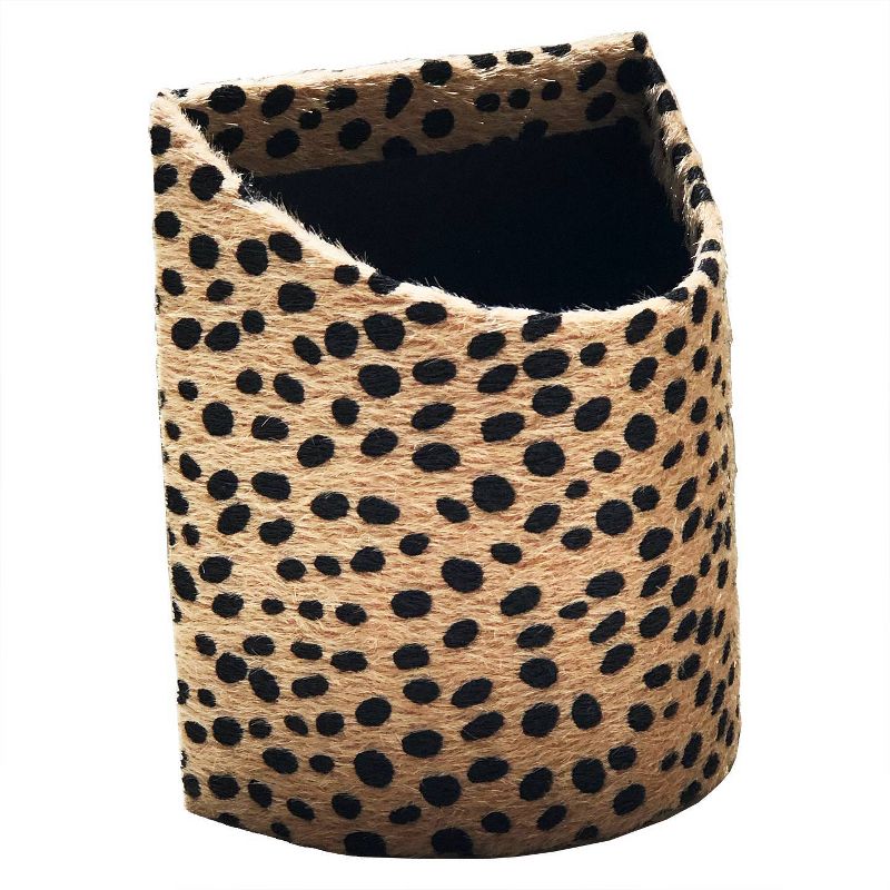 Magnetic Locker Pencil Cup Paperboard Brown Black Dot - Paper Riot Co