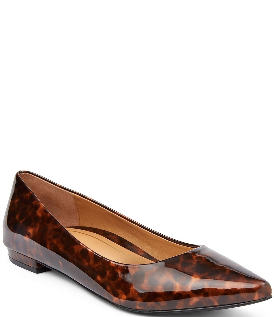 Vionic Lena Tortoise Patent Leather Ballet Flats