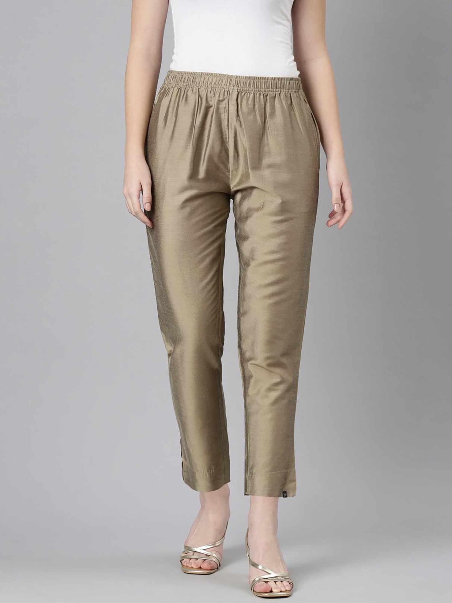 TWIN BIRDS Brown Straight Fit Pants