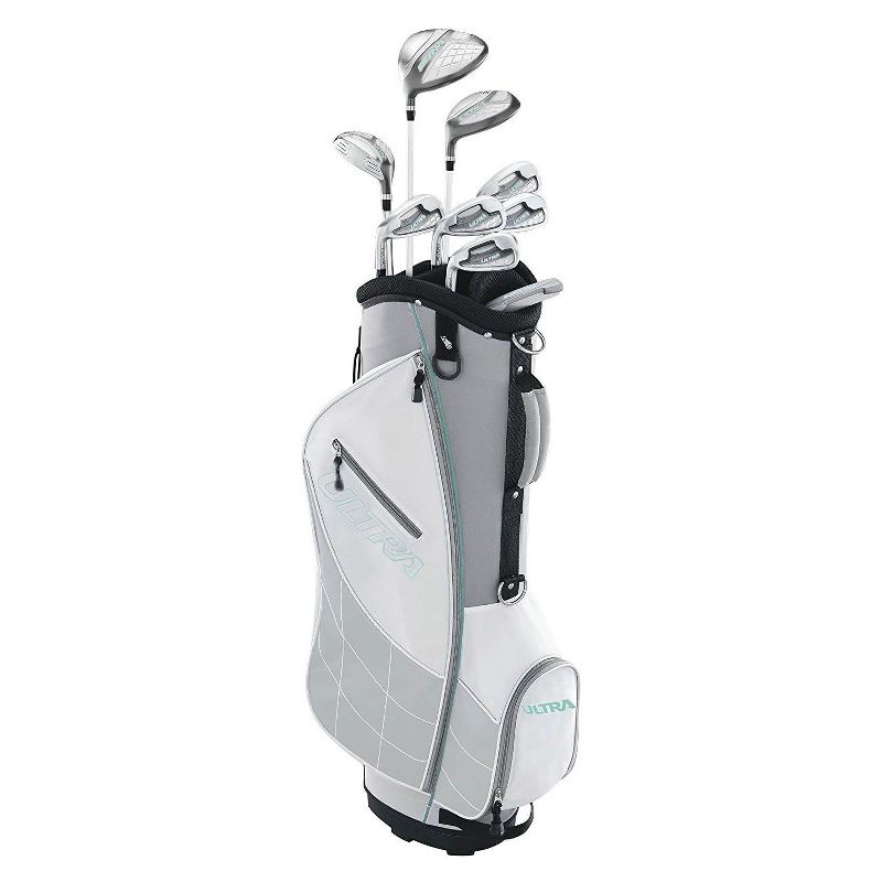 Wilson Womens Left Handed Complete Golf Club Set, Gray Mint & Wheeled Case