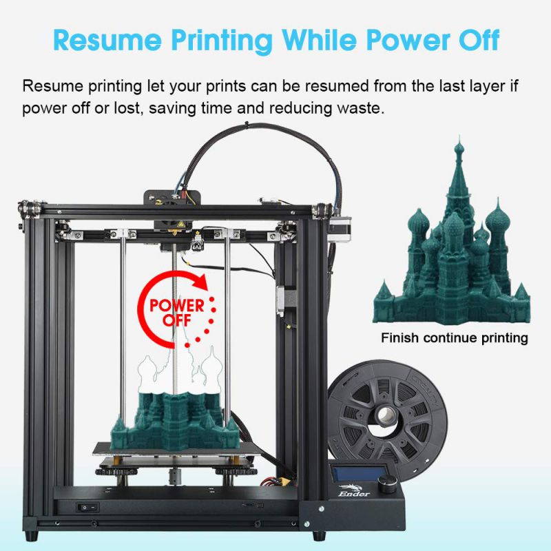 Creality Official Ender 5 Pro 3D Printer with Silent Mainboard Pre-Installed,Capricorn Tube, Metal Exruder,220 * 220 * 300mm Build Volume, Removable Platform, Dual Y-Axis, Modular Design