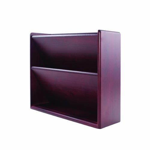 Hardwood Double Wall File, Letter, Two Pocket, Mahogany