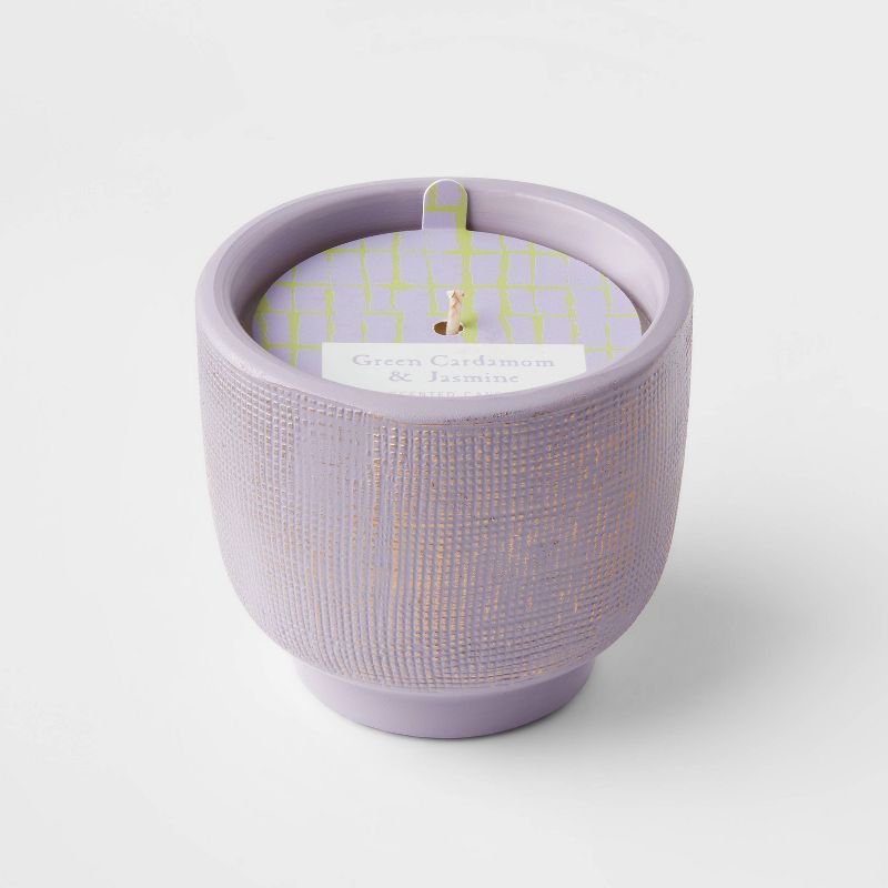 8.5oz Global Terracotta Jar Green Cardamom and Jasmine Candle - Opalhouse™