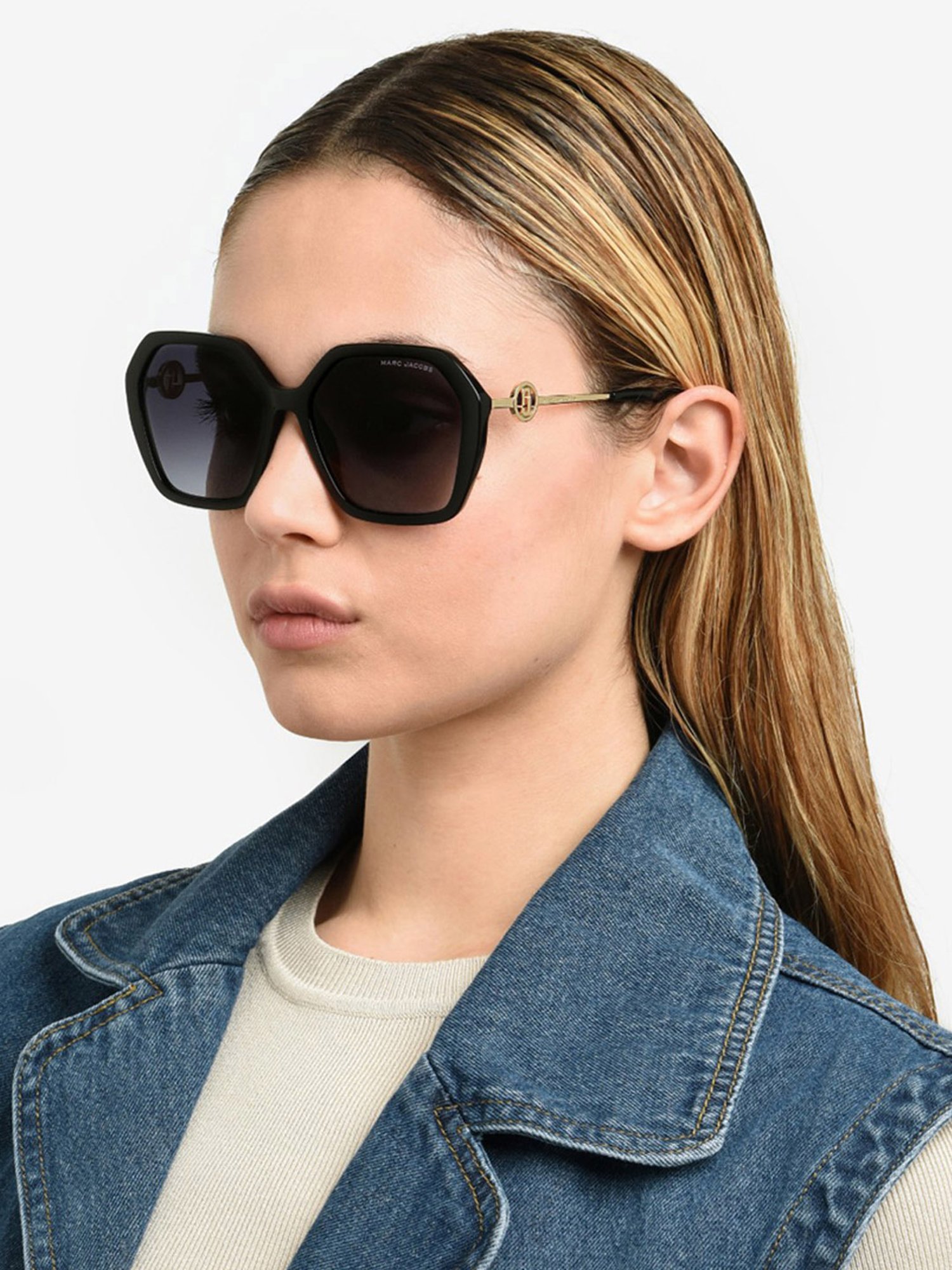 MARC JACOBS Dark Grey Rectangular Sunglasess For Women