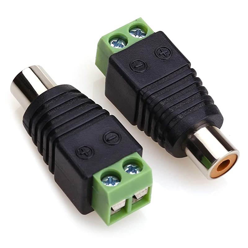 RCA Cable Audio Adapter Phono RCA Male Plug to AV Screw Terminal AudioVideo Speaker Wire connectors Solderless AdapterSolder Free RCA Female4pack