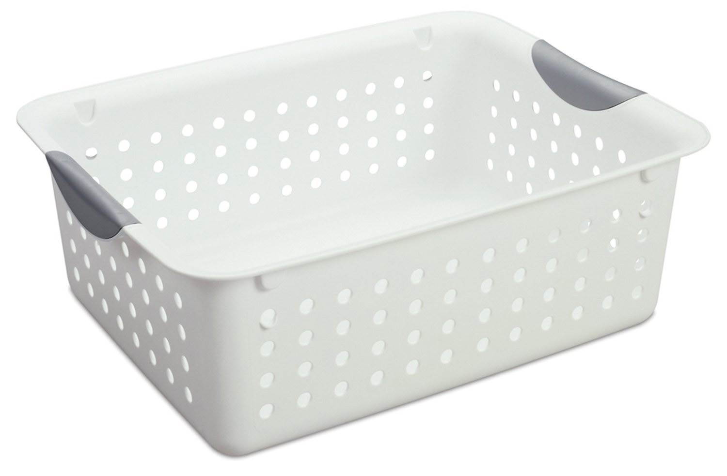 Sterilite 16248006 Medium Ultra Plastic Storage Bin Organizer Basket -White